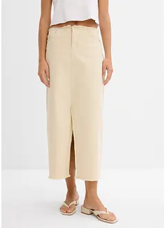 Twill rok met franjes, bonprix