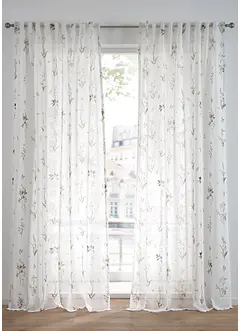 Transparant gordijn met bloemmotief (1 stuk), bonprix