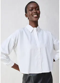 Korte overhemdblouse met zijde, bonprix