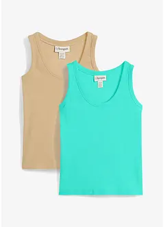 Tanktop met biologisch katoen (set van 2), bonprix
