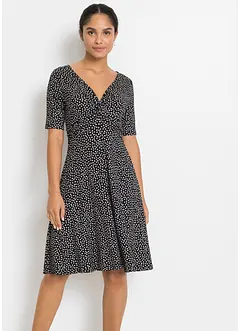 Gedessineerde jersey jurk met drapering in een zachte viscosemix, bonprix