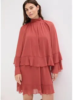 Chiffon jurk met volants, bonprix