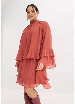 Chiffon jurk met volants, bonprix