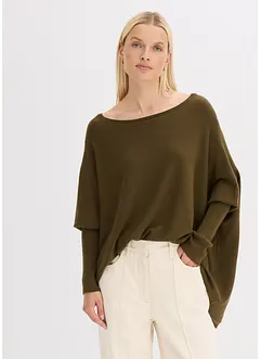 Gebreide trui in een fijne viscosemix, bonprix