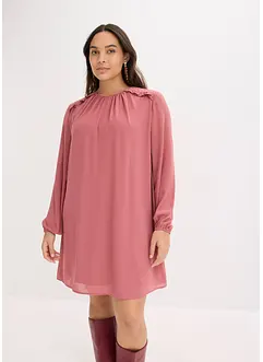 Mini jurk met ruches van chiffon, bonprix