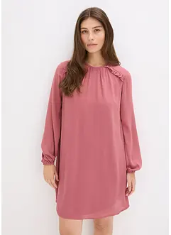 Mini jurk met ruches van chiffon, bonprix