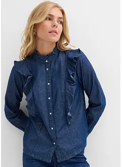Spijkerblouse met volants, van katoen, bonprix
