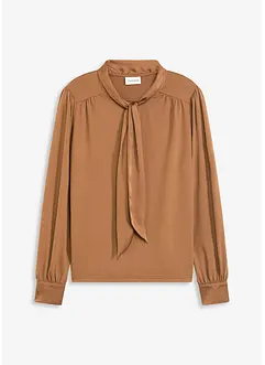 Shirt met viscose en satijnen strik, bonprix
