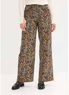 Wide leg stretch broek met katoen, bonprix