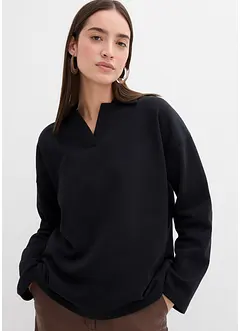 Sweater van biologisch katoen met gebreide polokraag, bonprix