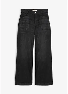 Wide leg jeans mid waist met opgestikte zakken, bonprix