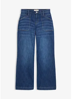 Wide leg jeans mid waist met opgestikte zakken, bonprix