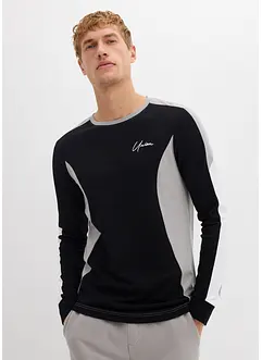 Longsleeve van elastische katoenmix, slim fit, bonprix