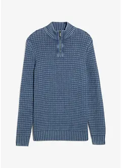 Gestructureerde grof gebreide trui in gewassen look met katoen, bonprix