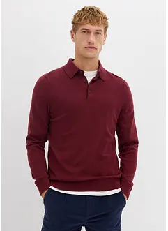 Fijngebreide polo-trui met prachtig merinowol, slim fit, bonprix