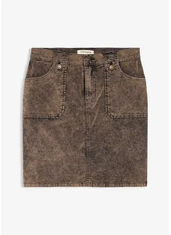 Korte corduroy rok in washed out look, bonprix