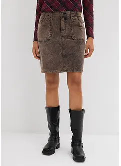 Korte corduroy rok in washed out look, bonprix