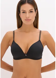 Voorgevormde bh zonder beugels, met glanzende schouderbandjes, bonprix