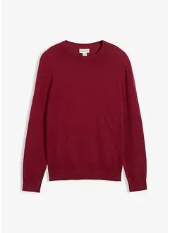 Fijn gebreide trui met ronde hals en katoen, regular fit, bonprix
