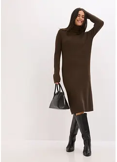 Gebreide jurk met een col, bonprix