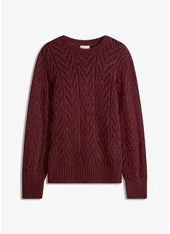 Fluffy trui met opengewerkt patroon, bonprix