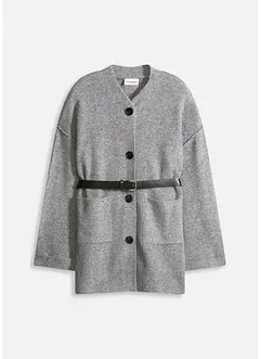 Korte gebreide jas met een ceintuur, bonprix