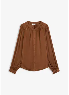 Blouse met biezen van kant, bonprix