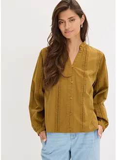 Blouse van katoen met details van kant, bonprix