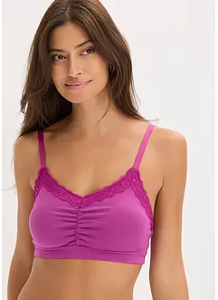 Bralette met biologisch katoen en kant, bonprix