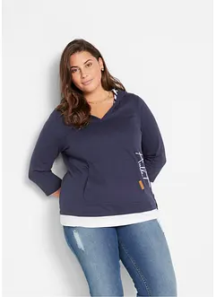 Hoodie van katoen met 3/4 mouw, bonprix