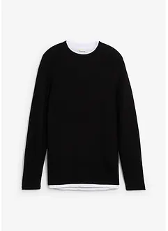 gestructureerde trui in 2-in-1-look van katoenmix, bonprix