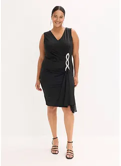 Jersey jurk met strassapplicatie, bonprix