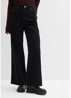 Wide leg jeans high waist met destroyed look, bonprix