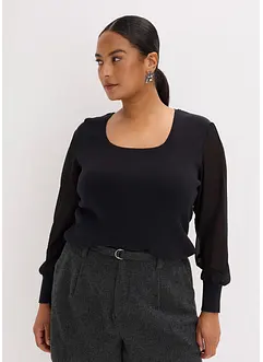 Fijn gebreide trui van een zachte viscosemix, bonprix