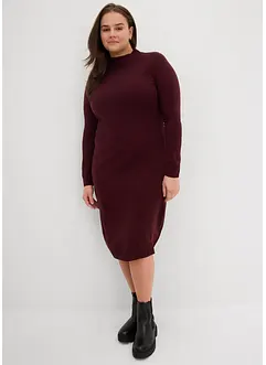 Fijn gebreide jurk met opstaande kraag, bonprix