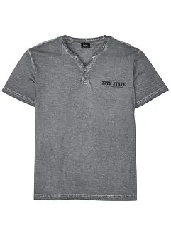 Henley shirt in washed out look, korte mouw, bonprix