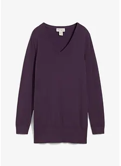 Lange basic trui met V-hals, bonprix