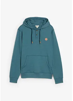 Hoodie met imitatieleren details en binnenin zacht geruwd, bonprix