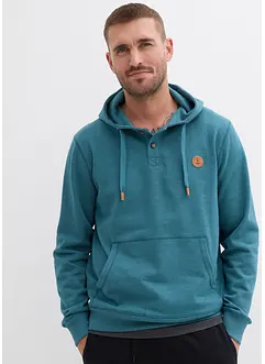 Hoodie met imitatieleren details en binnenin zacht geruwd, bonprix