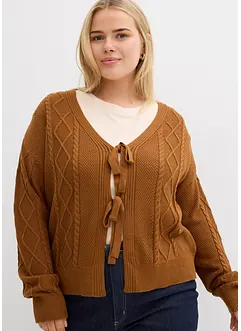 Gebreid vest met strikken, bonprix