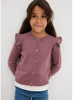 Fijngebreid vest met volantmouwen, bonprix