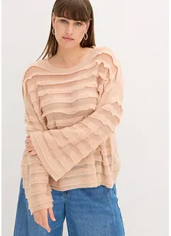 Oversized trui, semi-transparant, bonprix