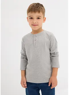 Henley shirt, lange mouw met biologisch katoen ( set van 2), bonprix