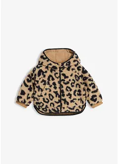 2-in-1 teddy fleece omkeerbaar vest met capuchon en zakken, bonprix
