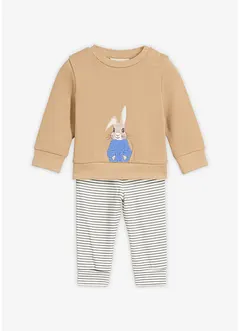 Baby shirt en sweatpants van biologisch katoen(2-dlg. set), bonprix