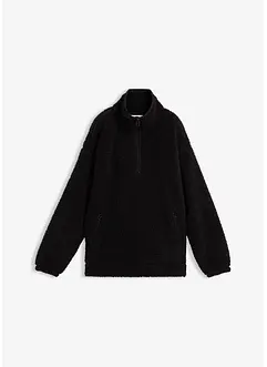 Fleece trui met opstaande kraag, bonprix