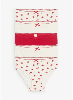 Slip van zachte ribtricot met satijnen strikje (set van 5), bonprix