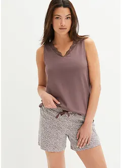 Shortama met sierlijk kant, bonprix