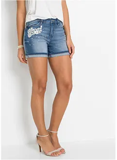 Jeans short met versiering, mid waist, bonprix