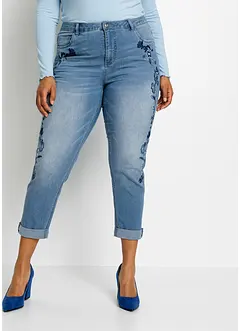 Slim fit jeans met mid waist, cropped, bonprix